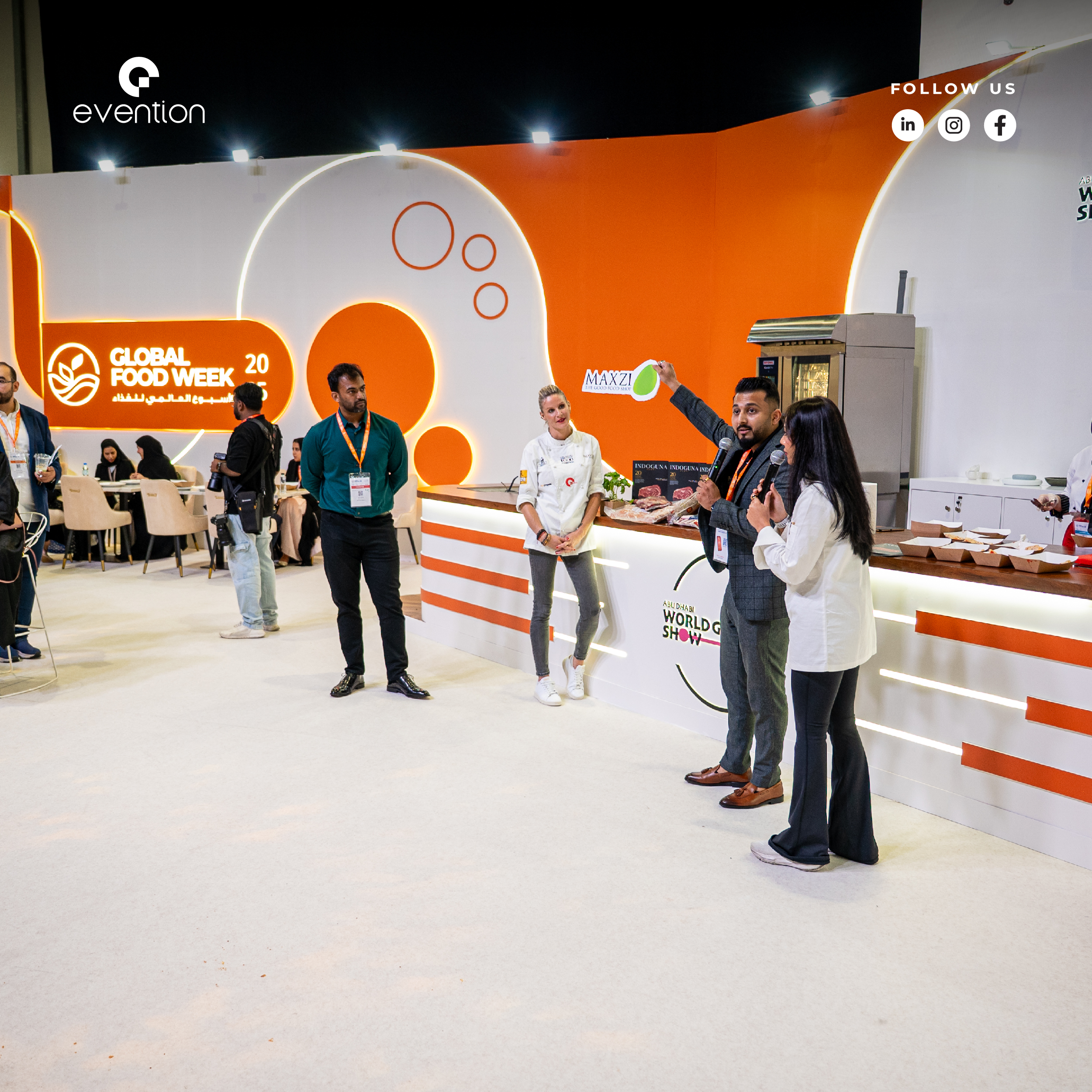 World Gourmet Show 2025 live cooking demonstration at the evention booth