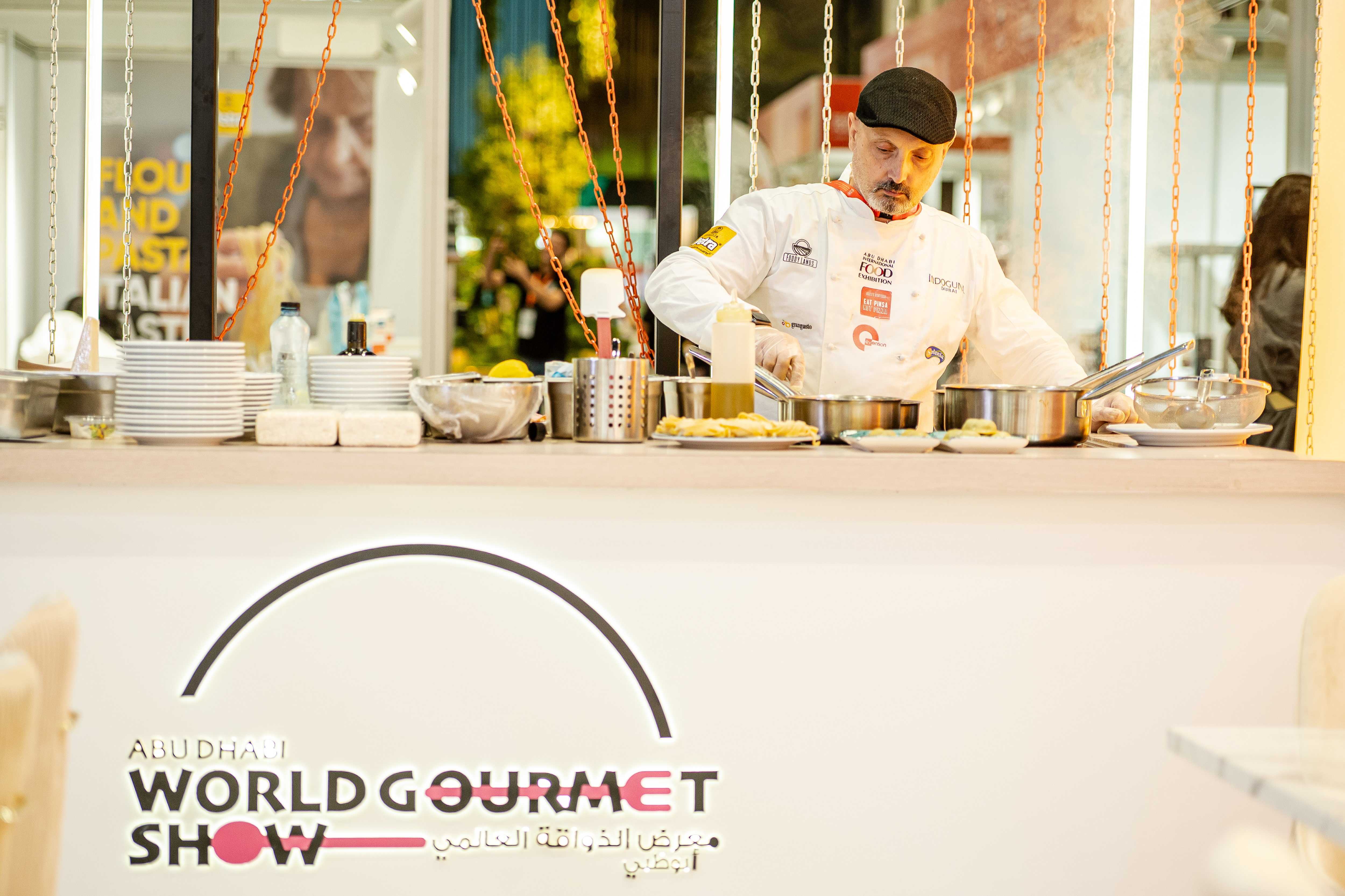 Live cooking with WGS branding