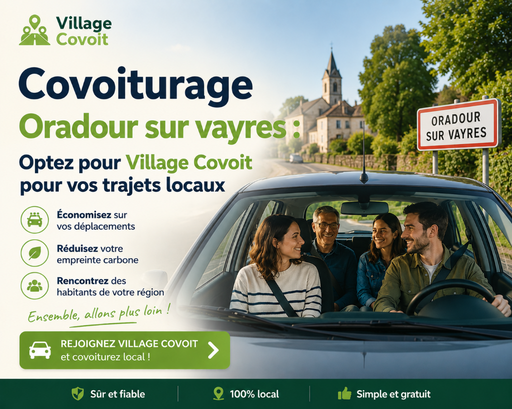 Covoiturage à Oradour-sur-Vayres : Village Covoit révolutionne les trajets locaux entre communes et villages