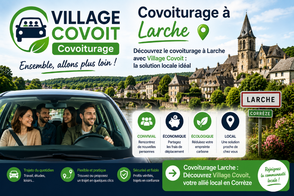 Covoiturage Larche : Découvrez Village Covoit, votre allié local en Corrèze