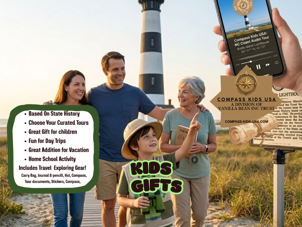 Compass Explorer Box | Kids USA Travel & History Kit | America 250 Semiquincentennial Gift | 50 State Summer Adventure 6