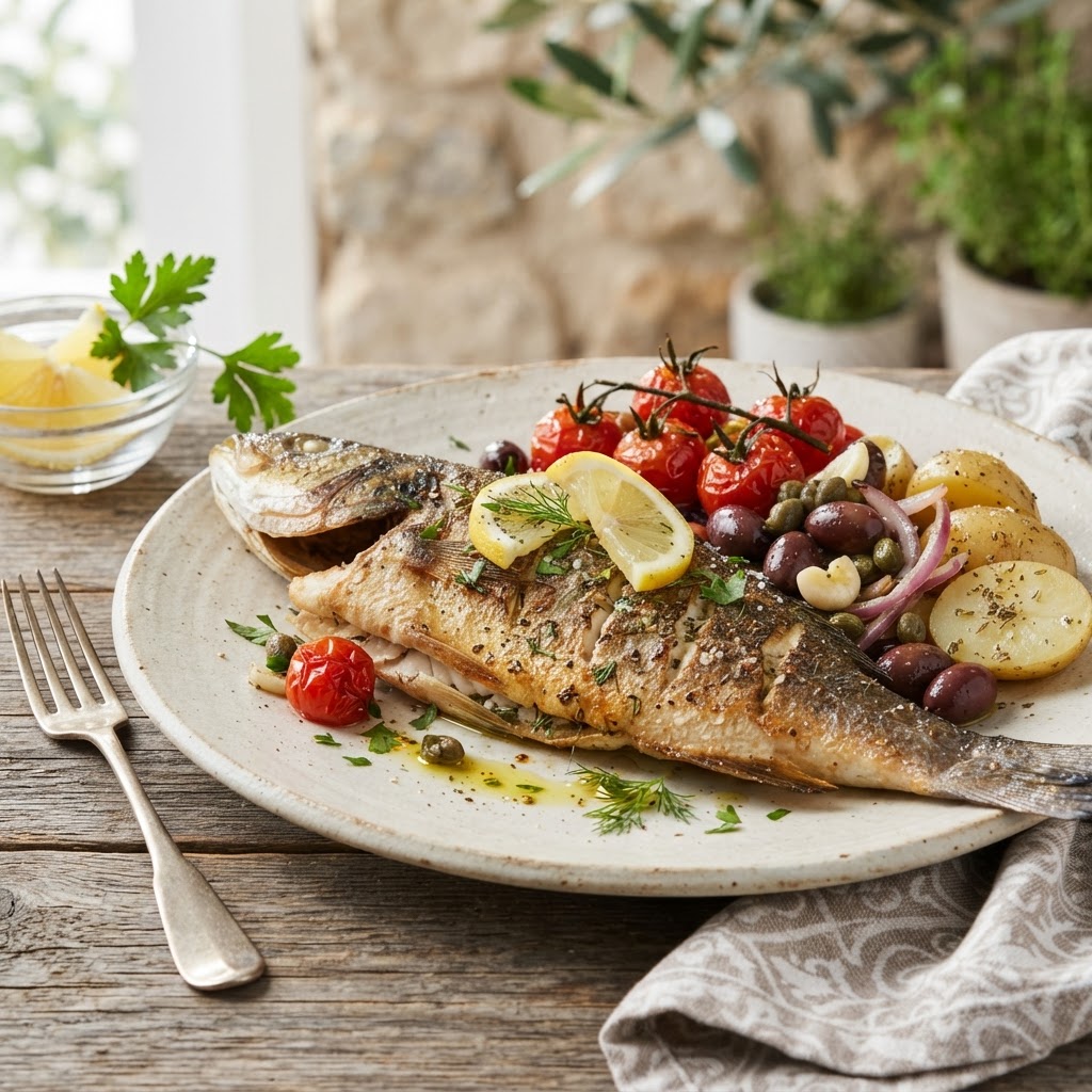 Pan-Seared Mediterranean Branzino
