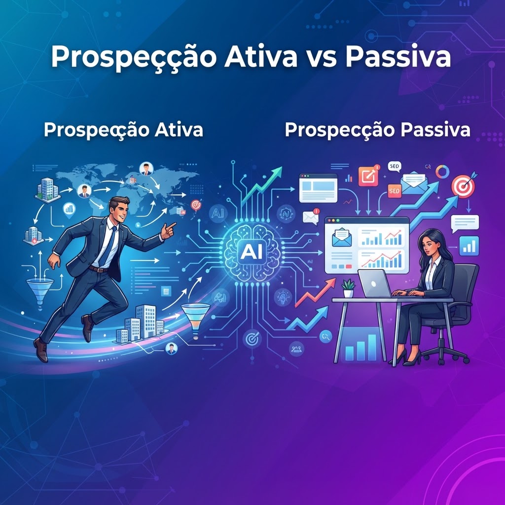 Prospecção Ativa vs Passiva: Como usar IA para maximizar resultados em Vendas B2B