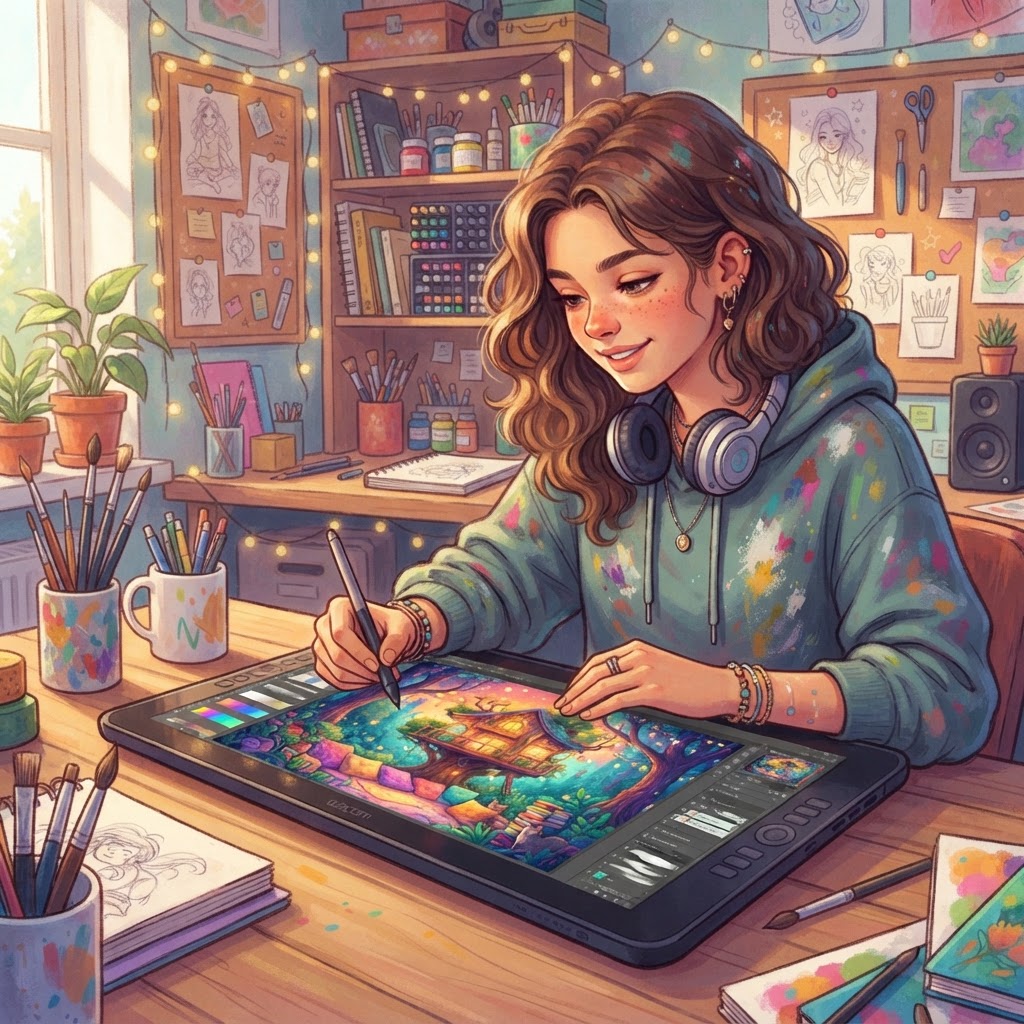 AI-generated preview for Digital Illustration: My Safe Place