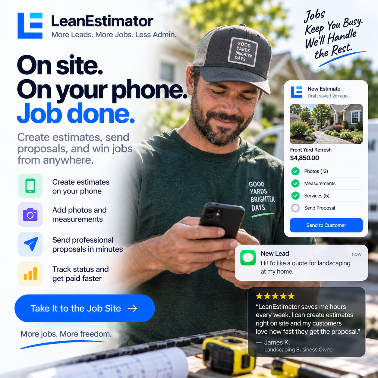 On site. On your phone. Job done.