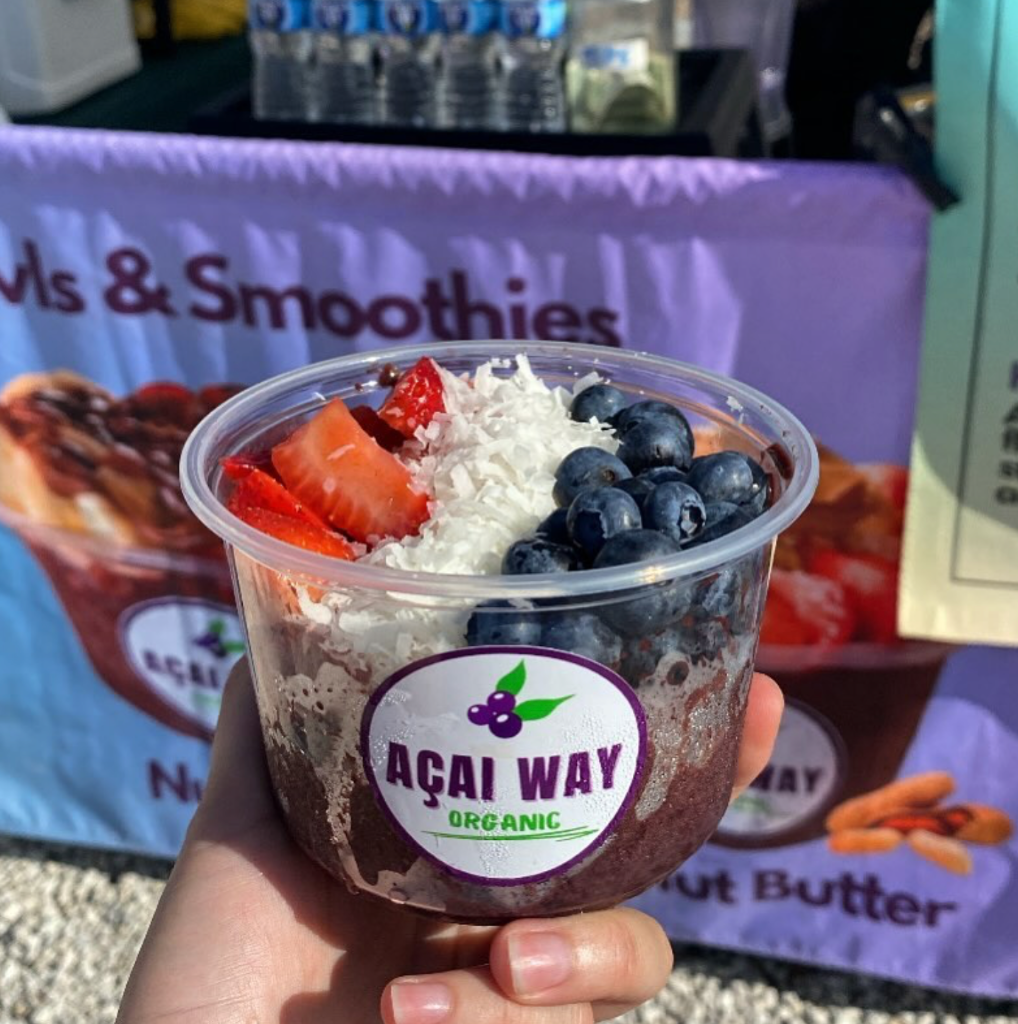 Açai bowl with logo sticker