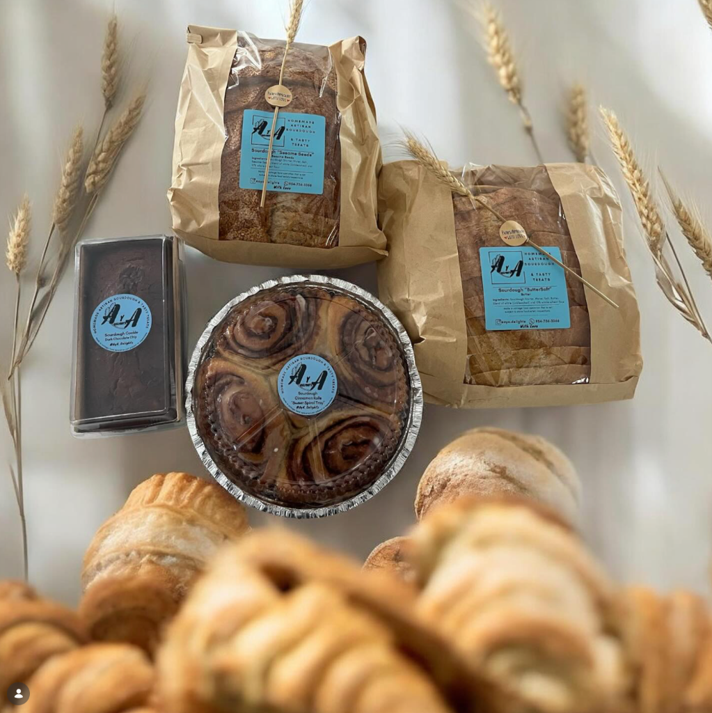 Assorted sourdough breads and treats