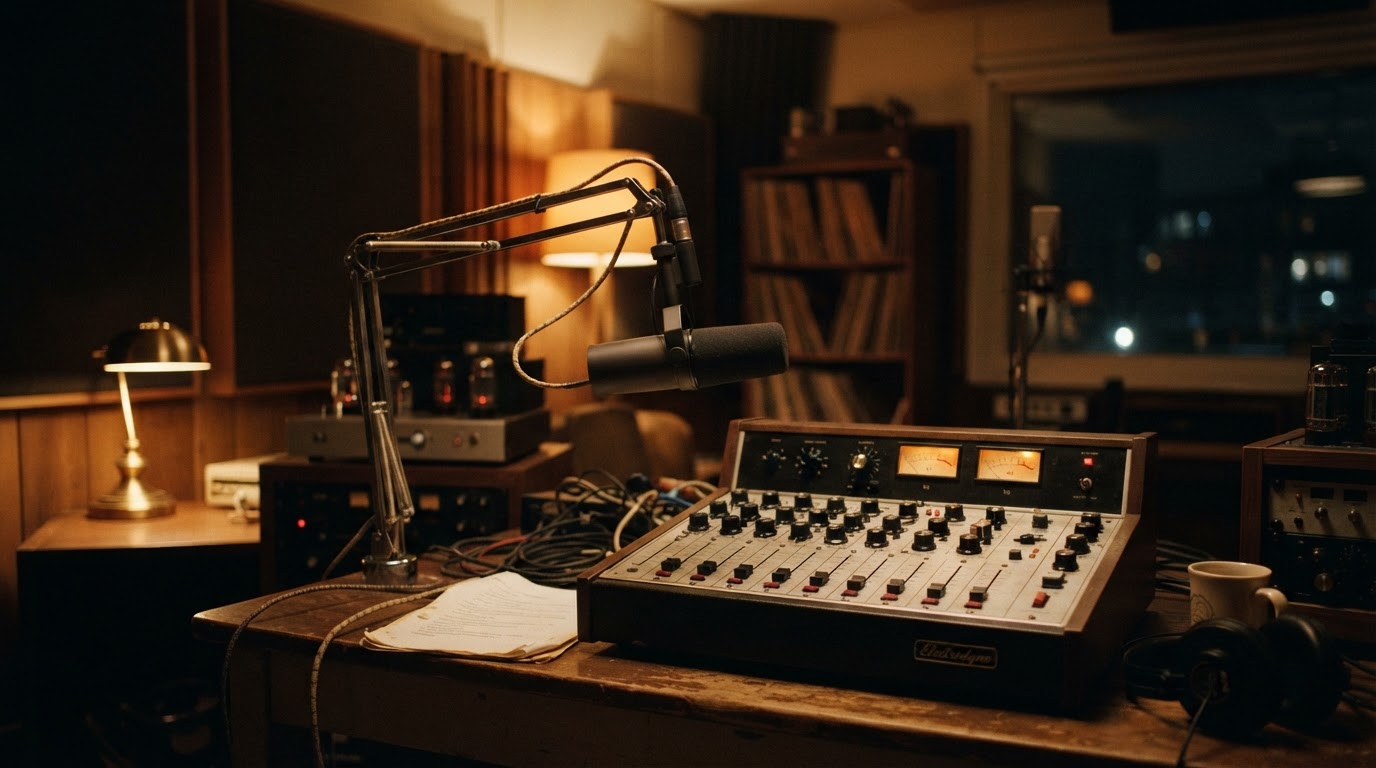 Studio radiofonico dorato