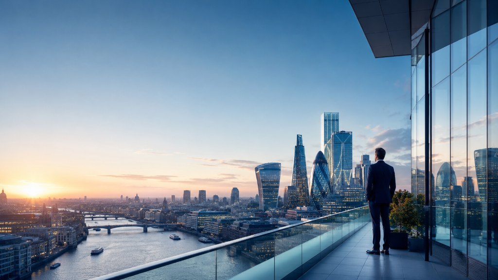 Commercial finance specialist advising a business client in a modern office