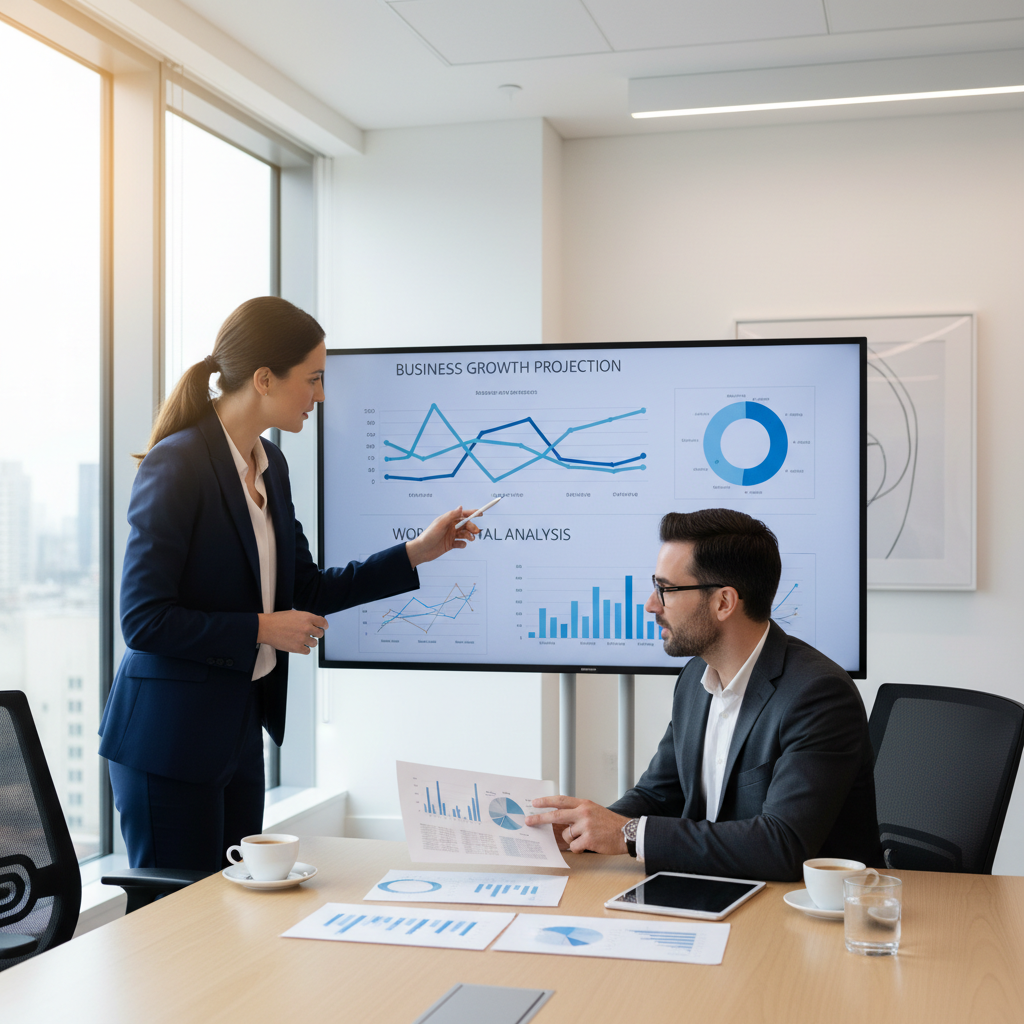 Business owner reviewing financial documents with a finance adviser