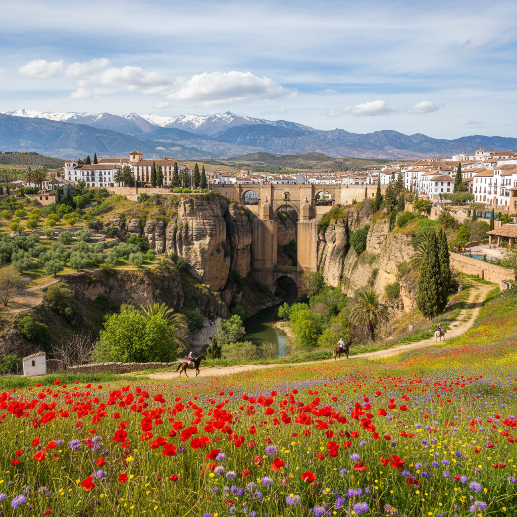Breathtaking sunset over Andalusia, Spain's picturesque landscape.