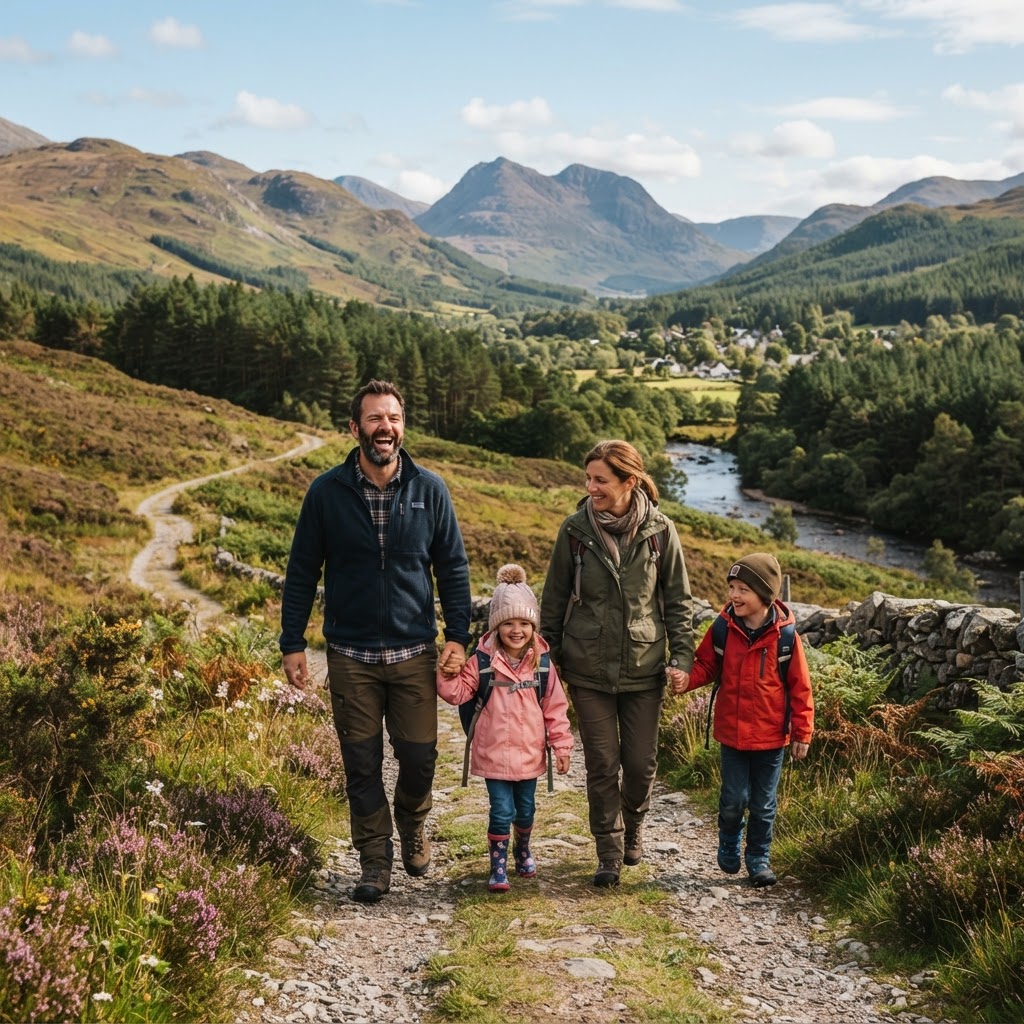 Family enjoying a holiday in Cannich