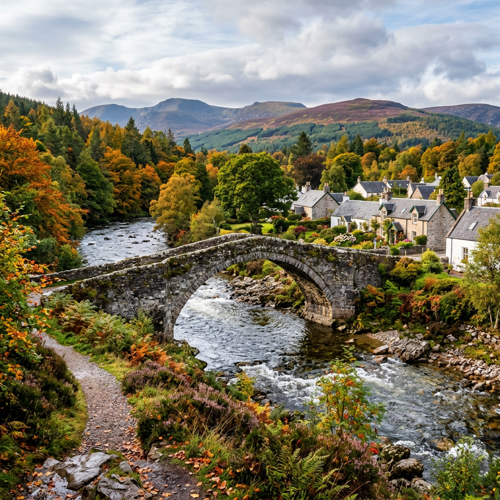 Scenic view of Carrbridge, Scotland with stunning landscapes.