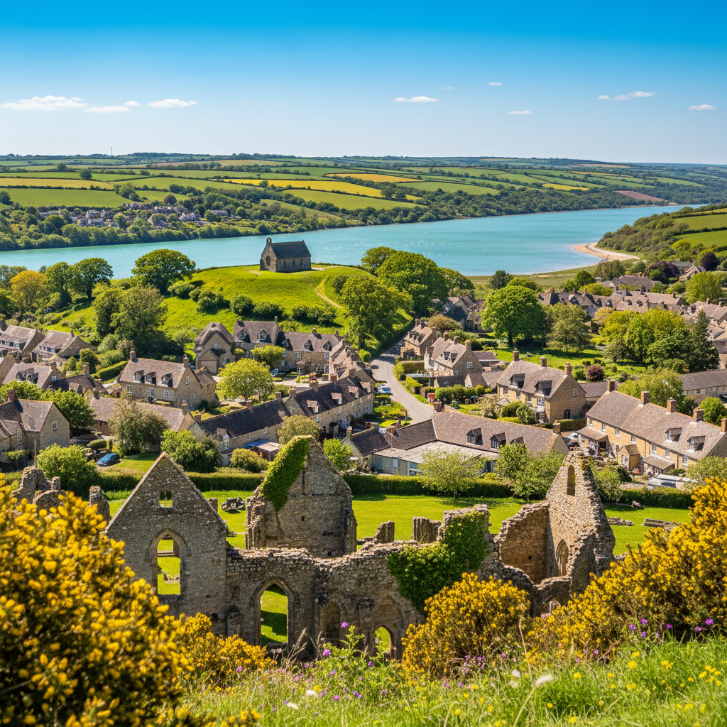 Scenic view of Abbotsbury, England's stunning coastline.