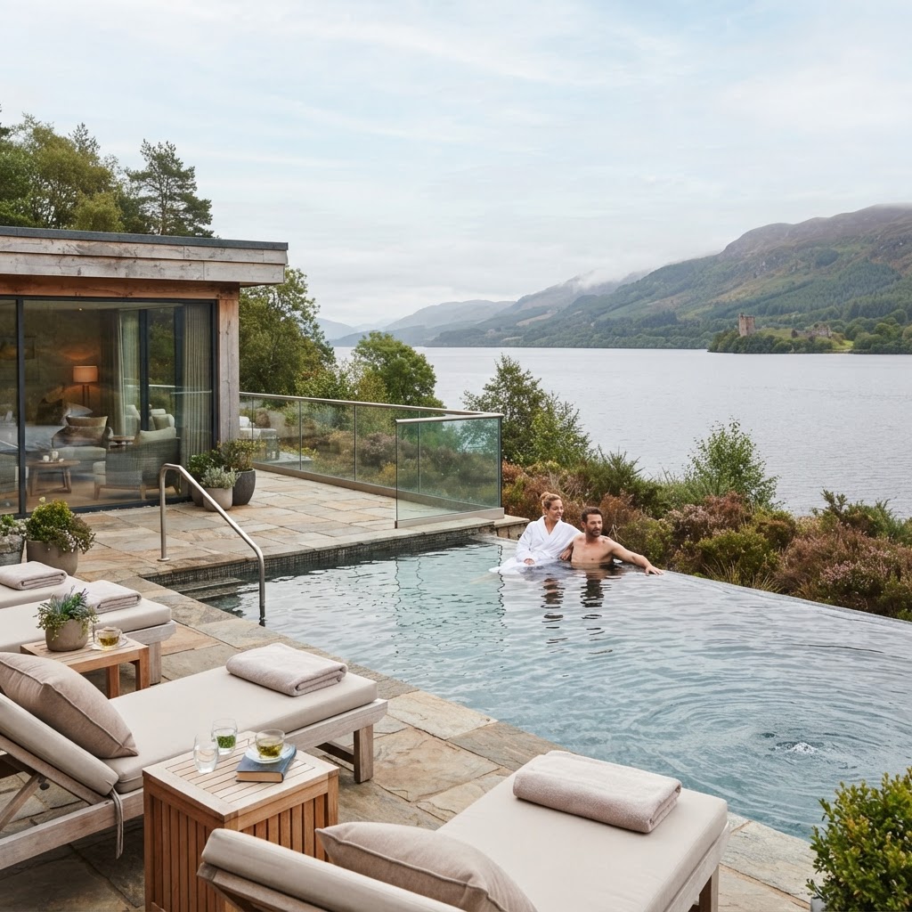 Spa treatment with a view of Loch Ness