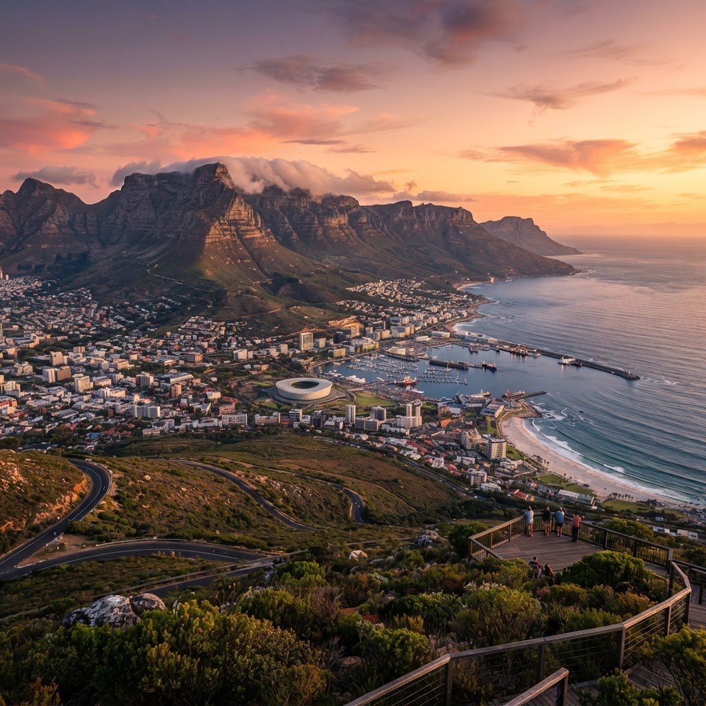 Stunning view of Cape Town with Table Mountain in the background