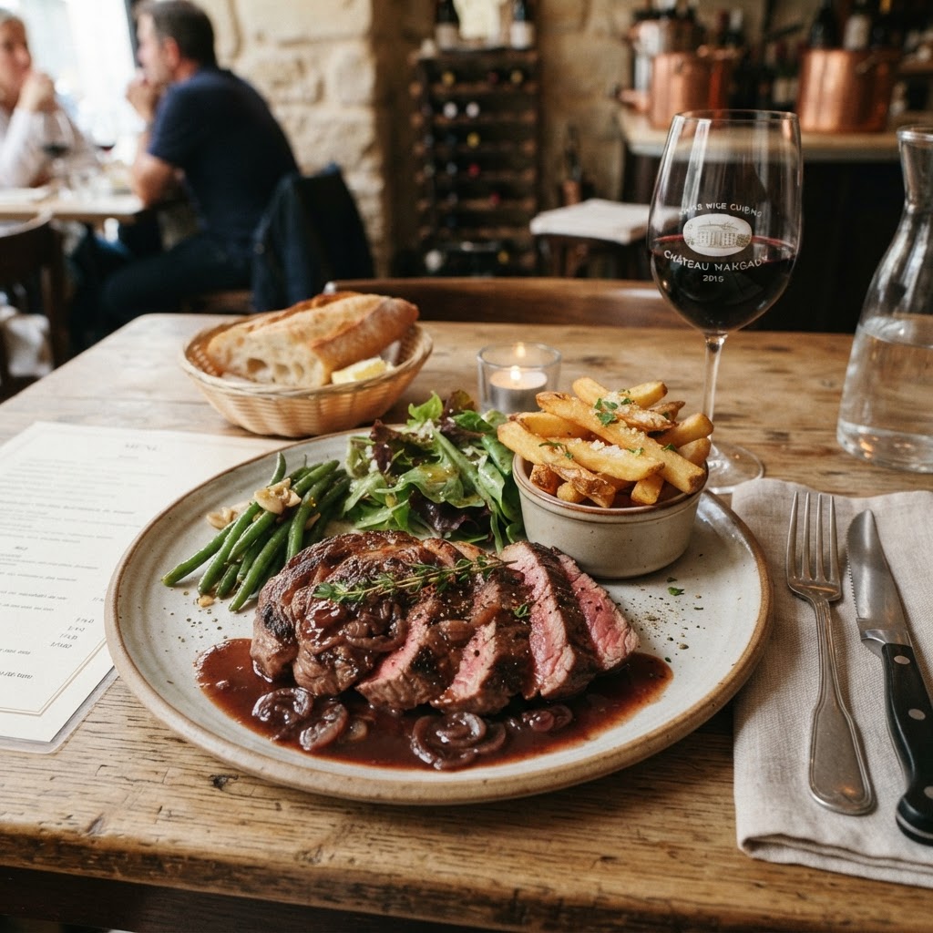 Delicious food served in Bordeaux