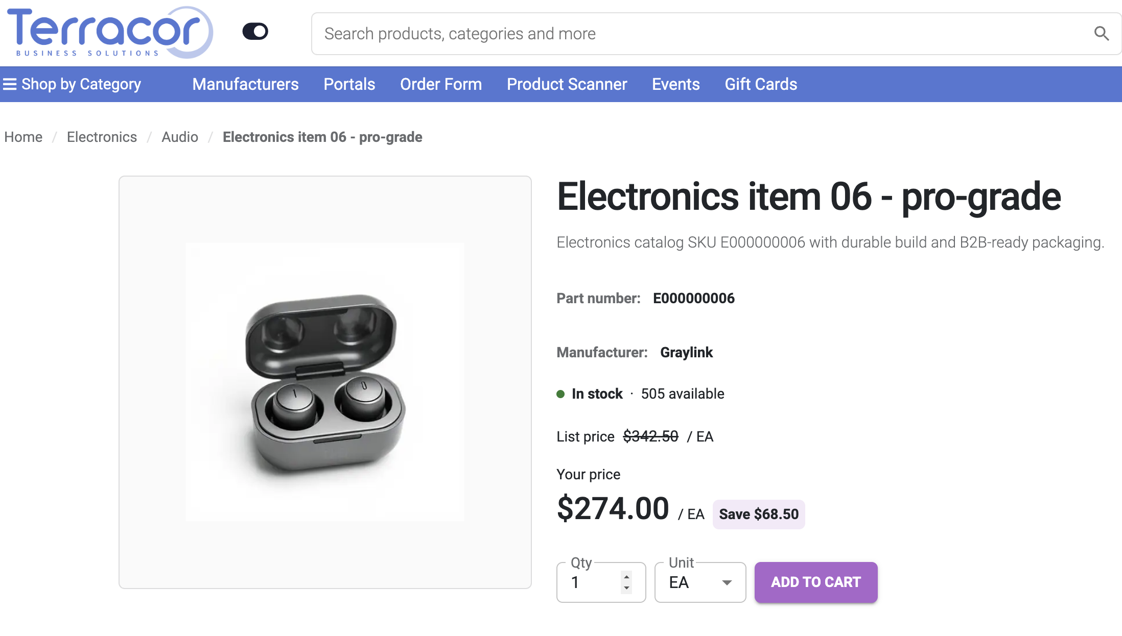 Dealer product detail page showing MSRP, dealer pricing, savings and inventory availability.