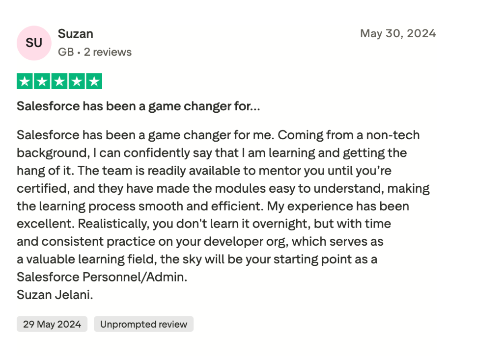 Trustpilot review by Charity Oboh