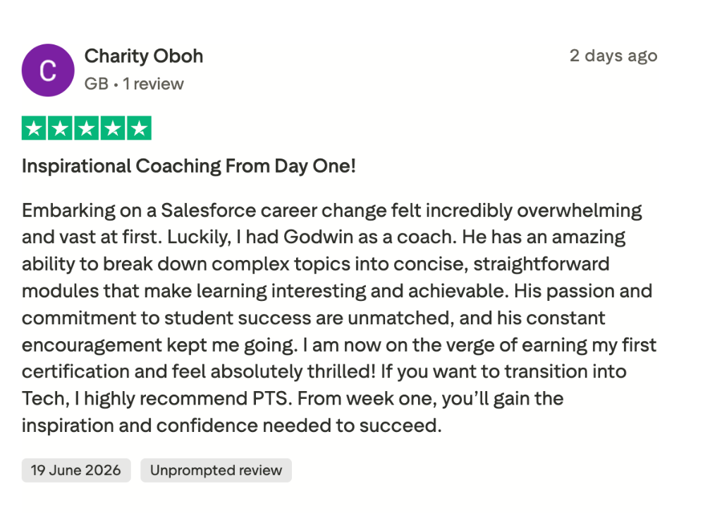 Trustpilot review by Blessing