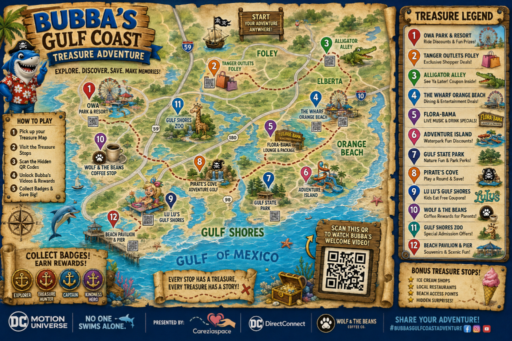 Find Bubba & Friends Treasure Map
