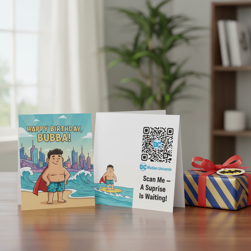 DC Motion Birthday Card Product Mockup