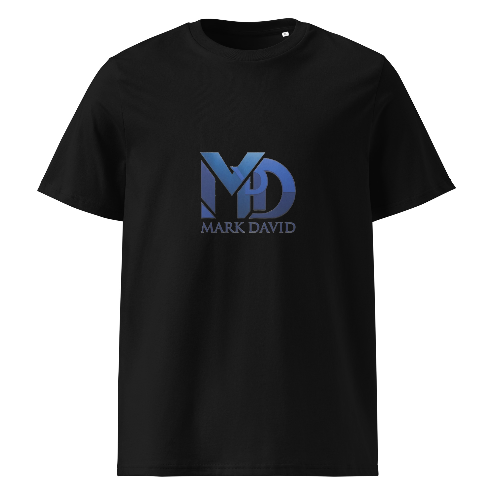 MD Navy Monogram Tee — Black