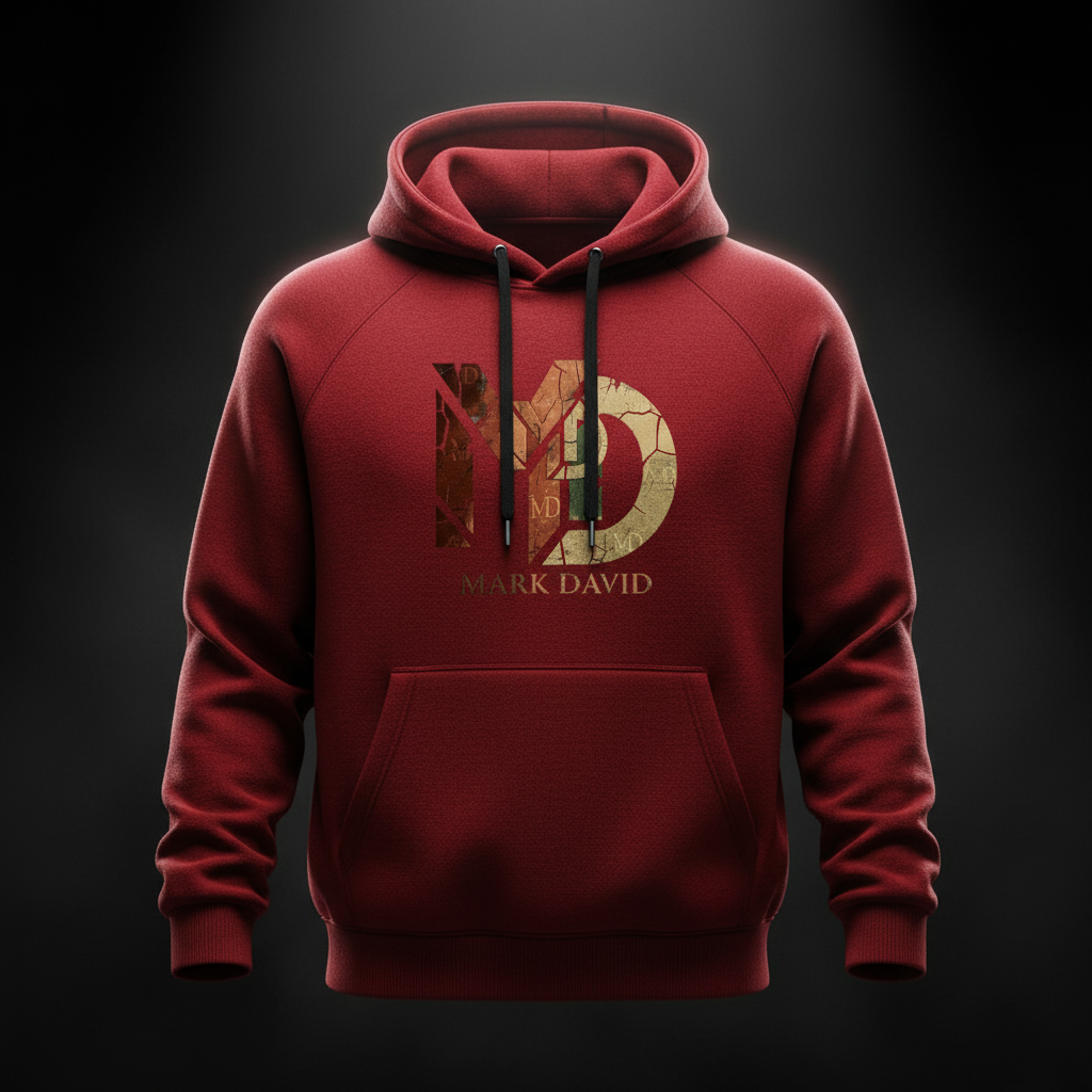MD Burgundy Monogram Hoodie