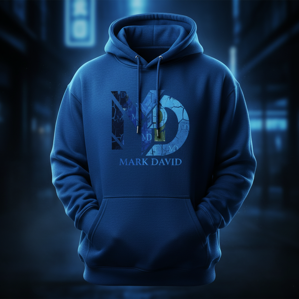 MD Blue Monogram Hoodie