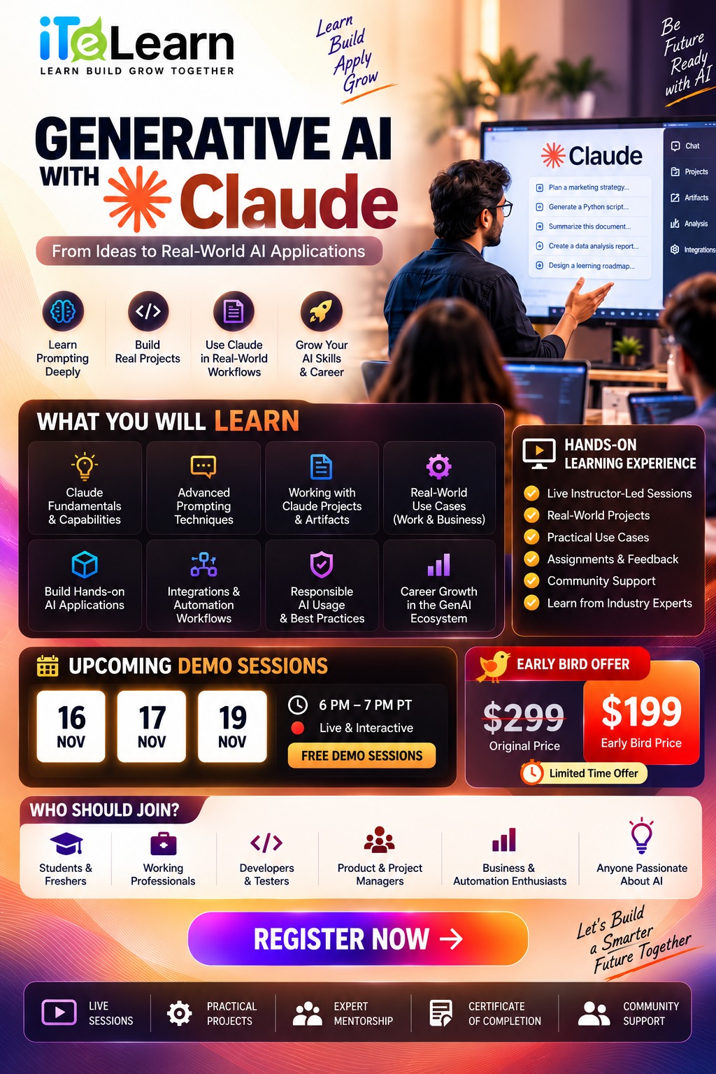 Generative AI with Claude training poster