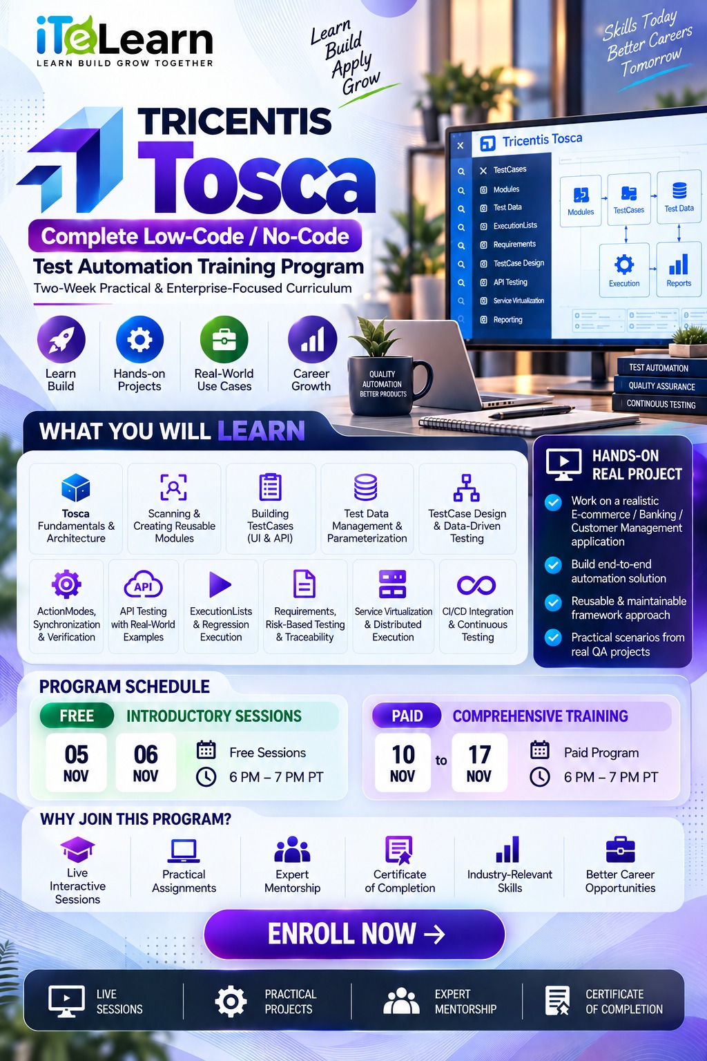 Tricentis Tosca Automation training poster