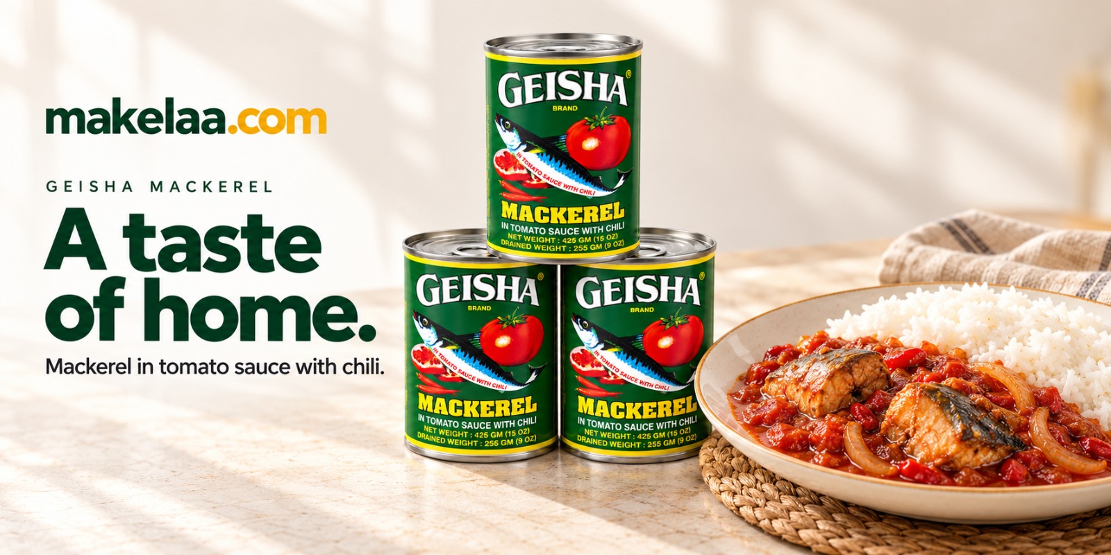 Geisha Mackerel in tomato sauce with chili — a taste of home