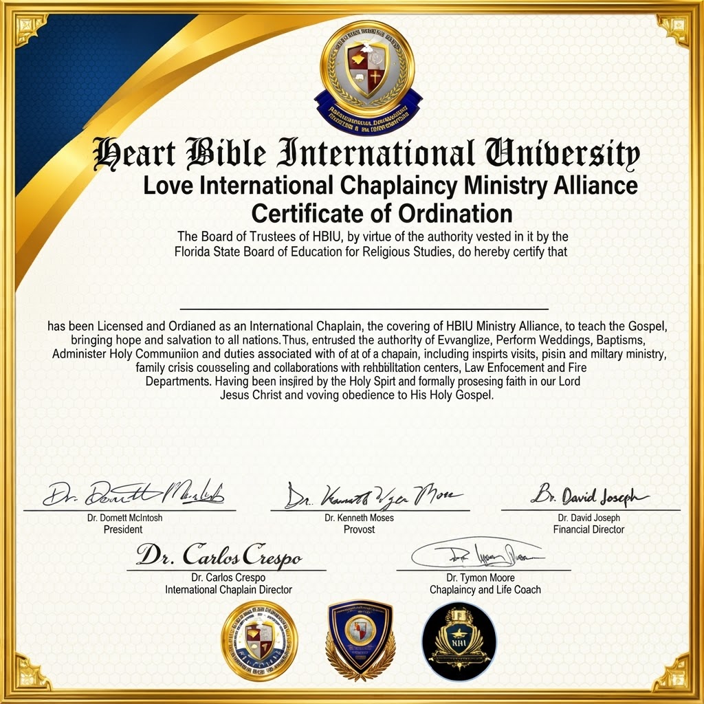 Certificate of Ordination