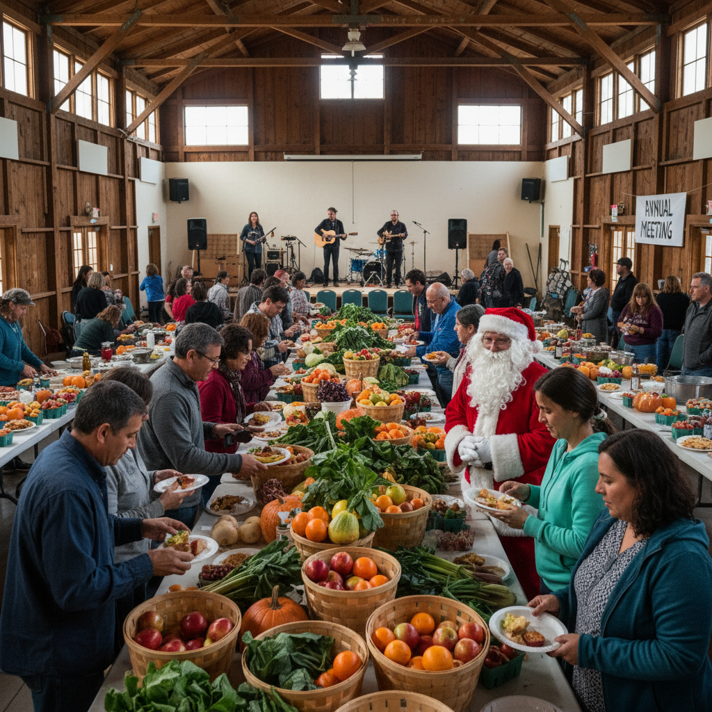 Produce Exchange, Hall Annual Meeting, Thanksgiving Potluck