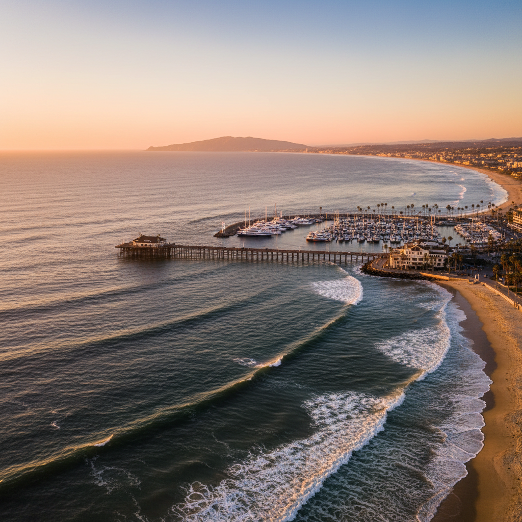 Orange County coastline aerial view