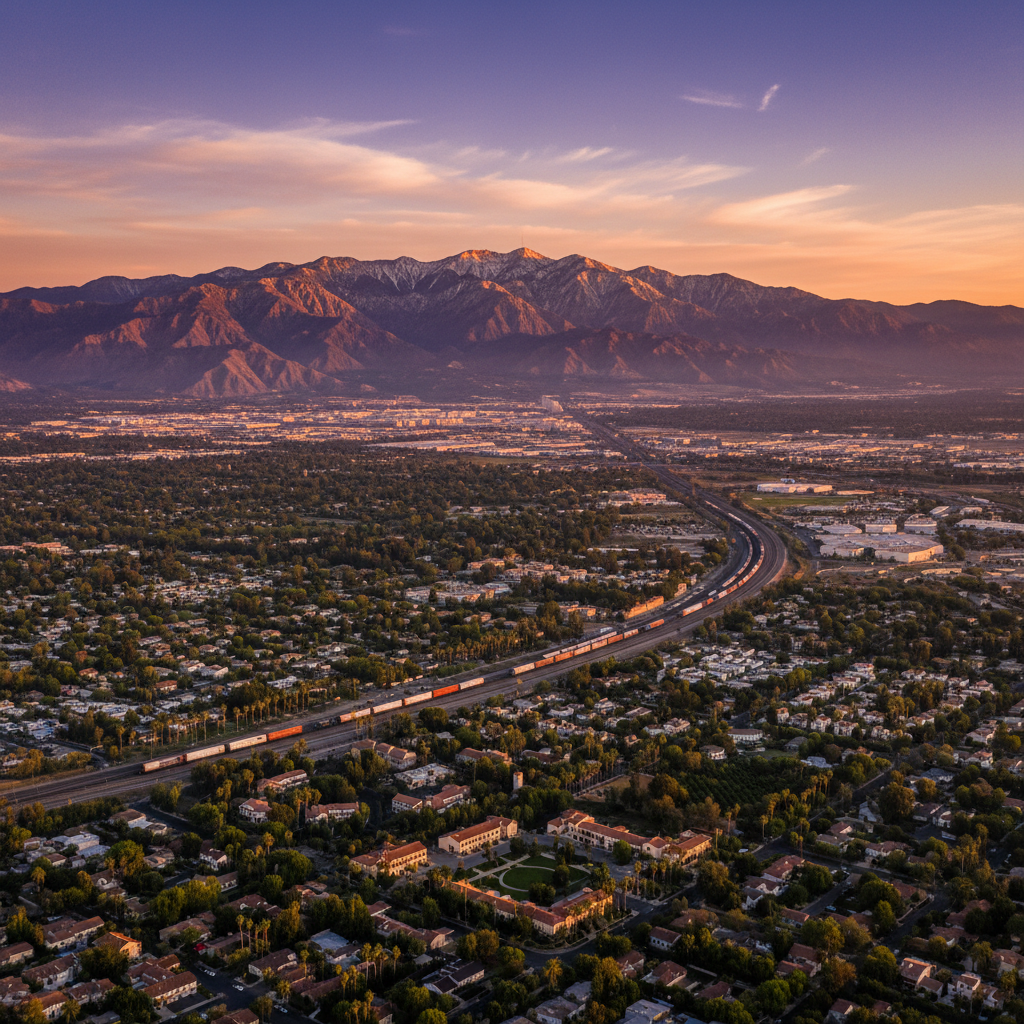 Inland Empire at golden hour — Riverside and San Bernardino counties
