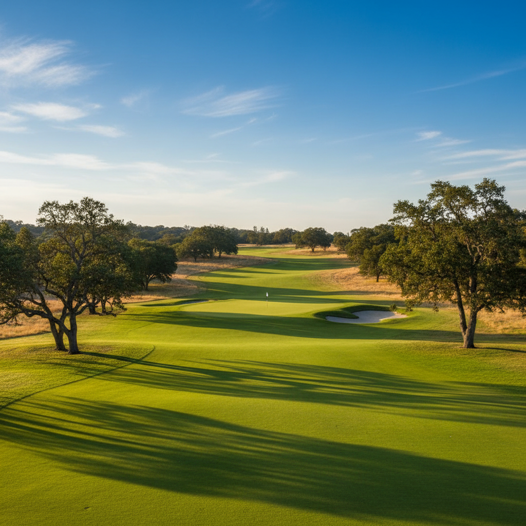 Tree-lined fairway at Foothill Golf Course — Public golf course in Orangevale, CA