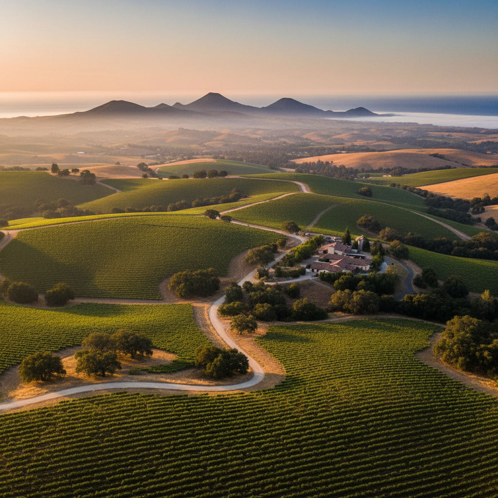 San Luis Obispo wine country at golden hour