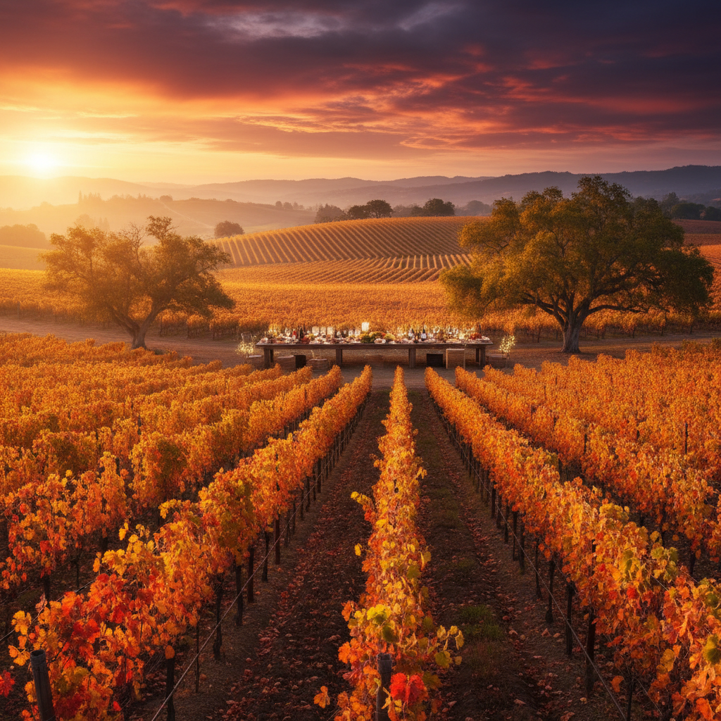 California fall — golden vineyards and harvest season in wine country