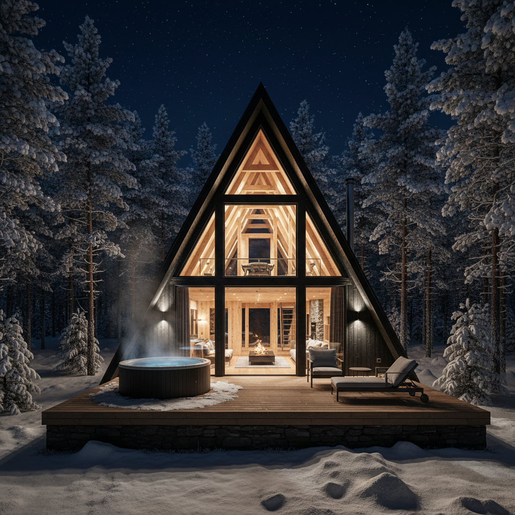 Luxury A-Frame on Pine Knot (Airbnb) — Airbnb Cabin in Moonridge, CA