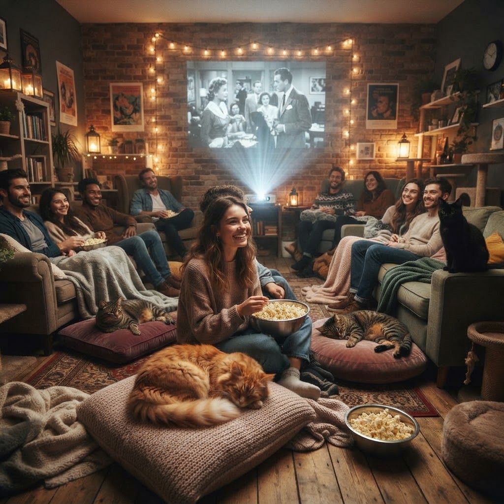 Meow-vie Night at Catfe