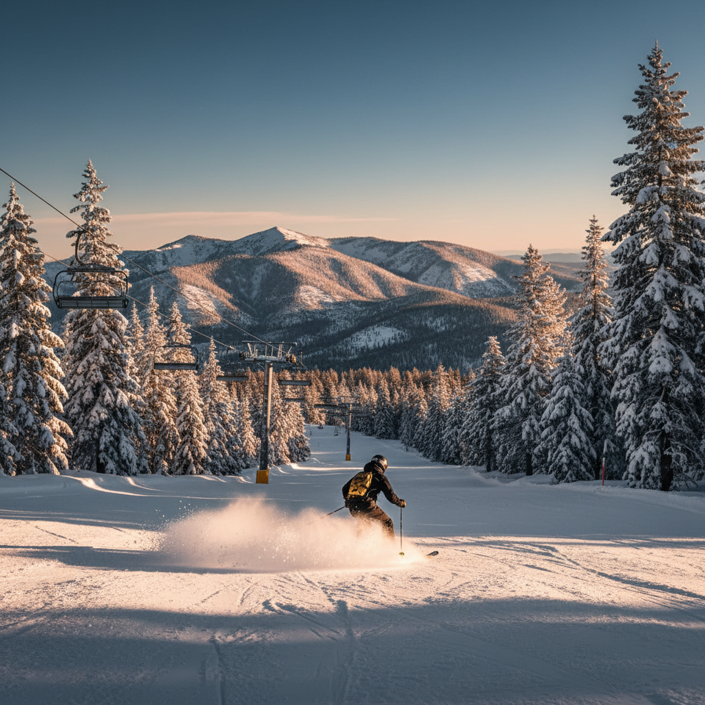 Snow Summit and Bear Mountain ski resorts in Big Bear