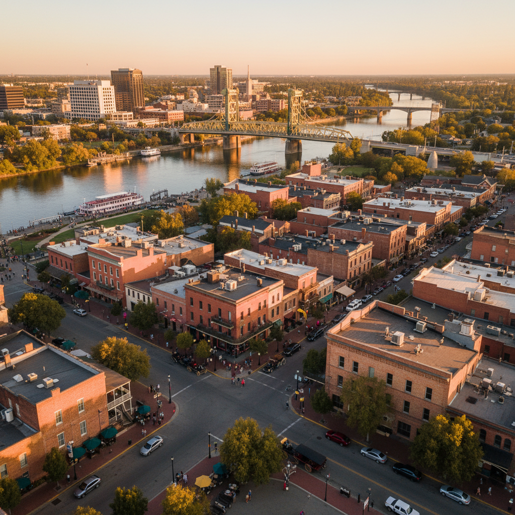Old Sacramento Waterfront — One of the largest concentrations of Gold Rush-era commercial architecture in the United States; listed on the National Register of Historic Places.