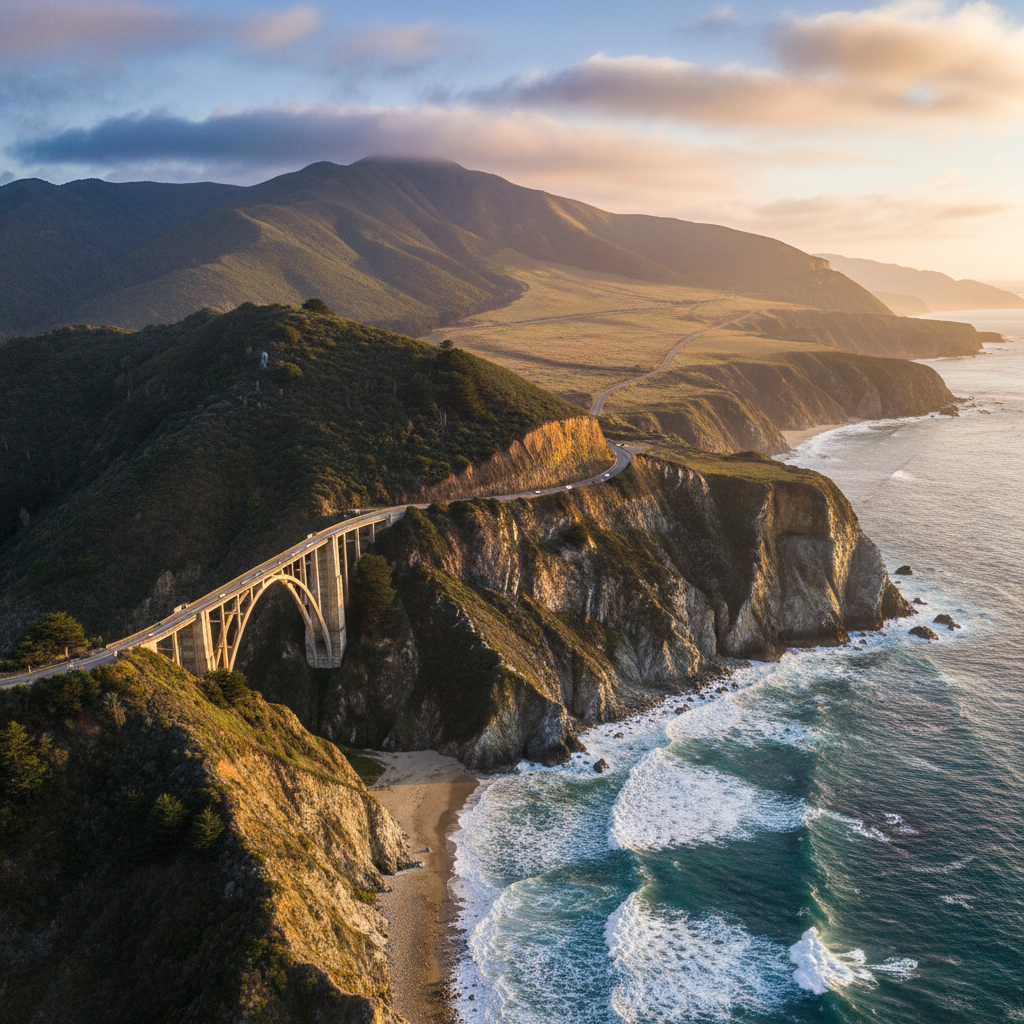Big Sur coastline and Bixby Bridge