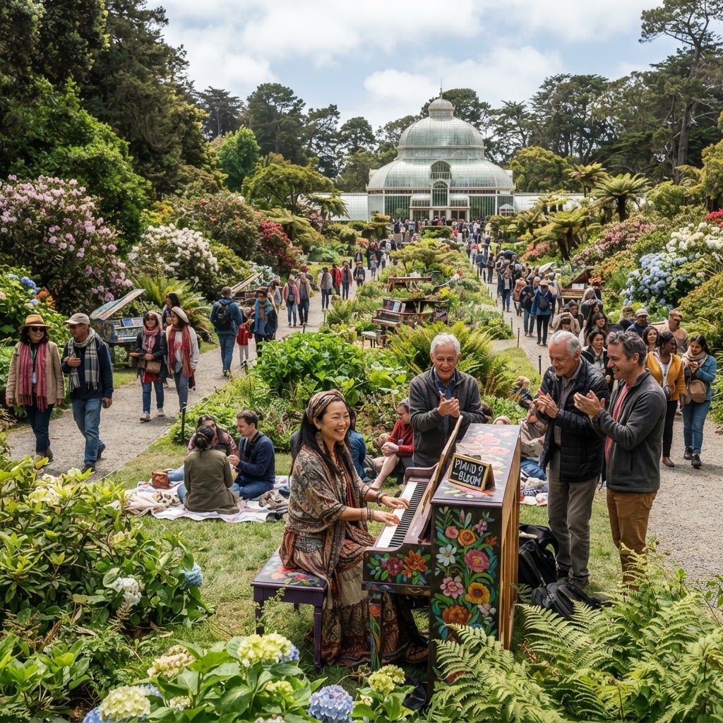 Flower Piano 2026: 12 Hidden Pianos in Golden Gate Park (Final Day)