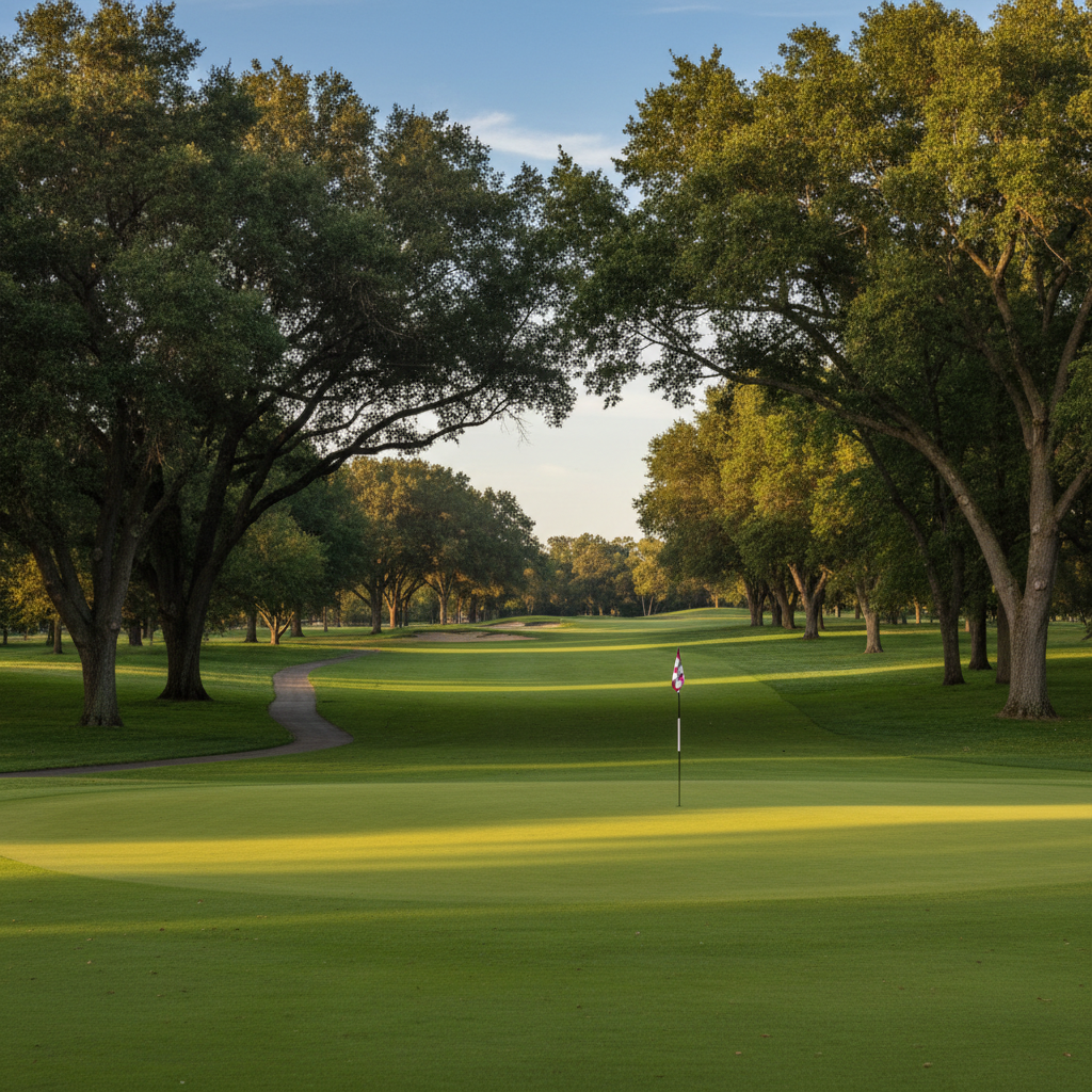 Tree-lined fairway at Del Paso Country Club — Private golf course in Del Paso Heights / North Sacramento, CA