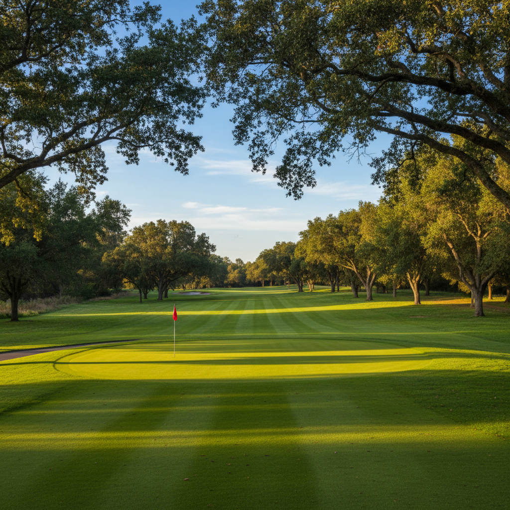Tree-lined fairway at Bradshaw Ranch Golf Course — Public golf course in Rancho Cordova, CA