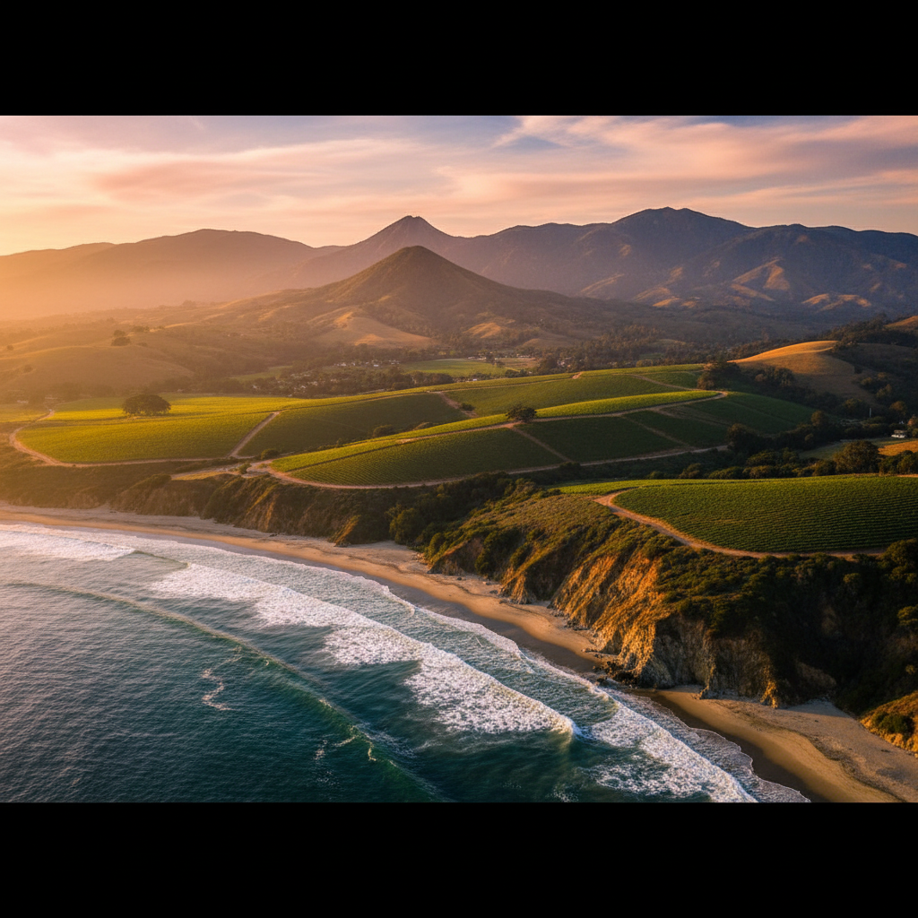 Everything SLO — San Luis Obispo: Santa Lucia Mountains, rolling vineyards, and rugged Pacific coastline