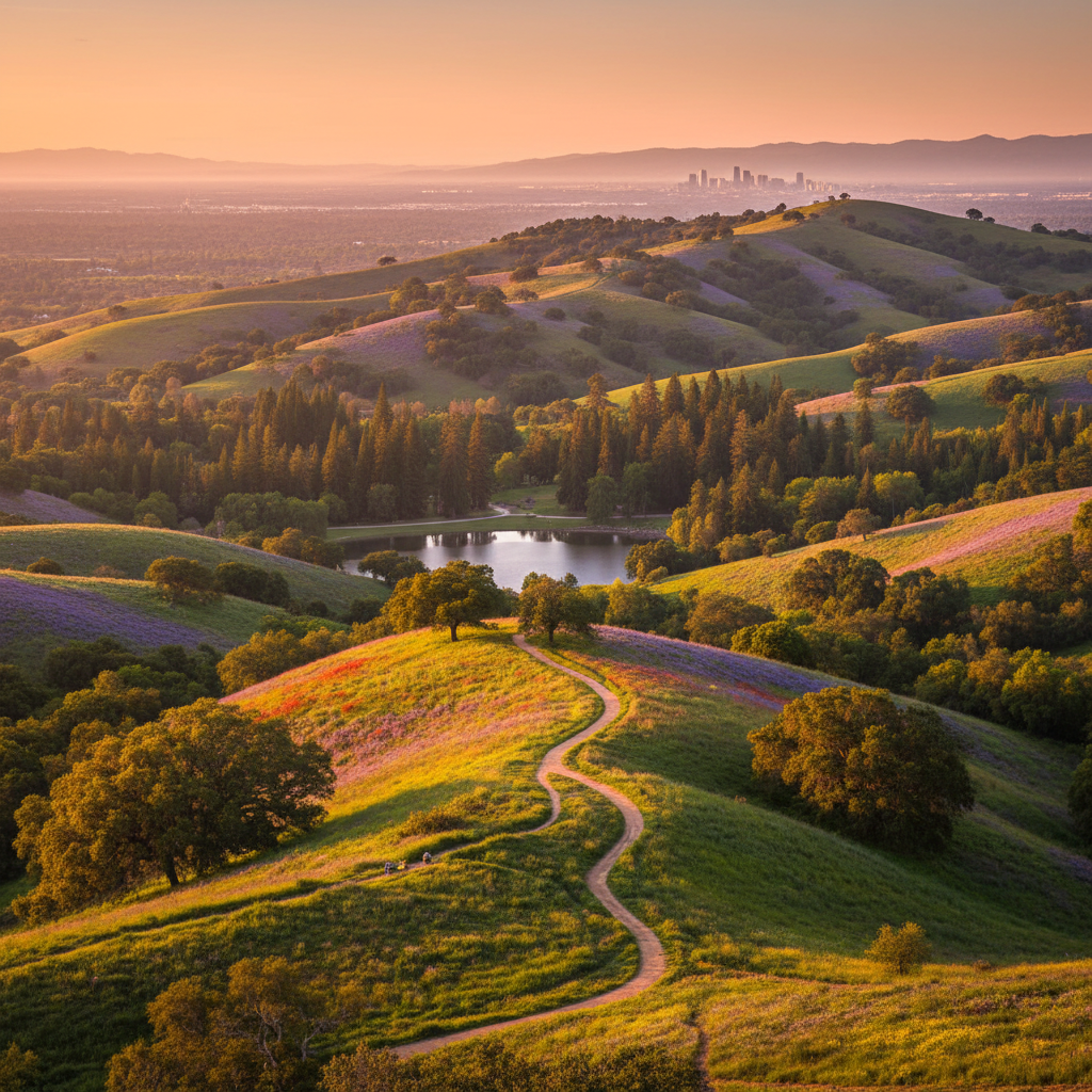 Silicon Valley foothill ridgelines and open space preserves