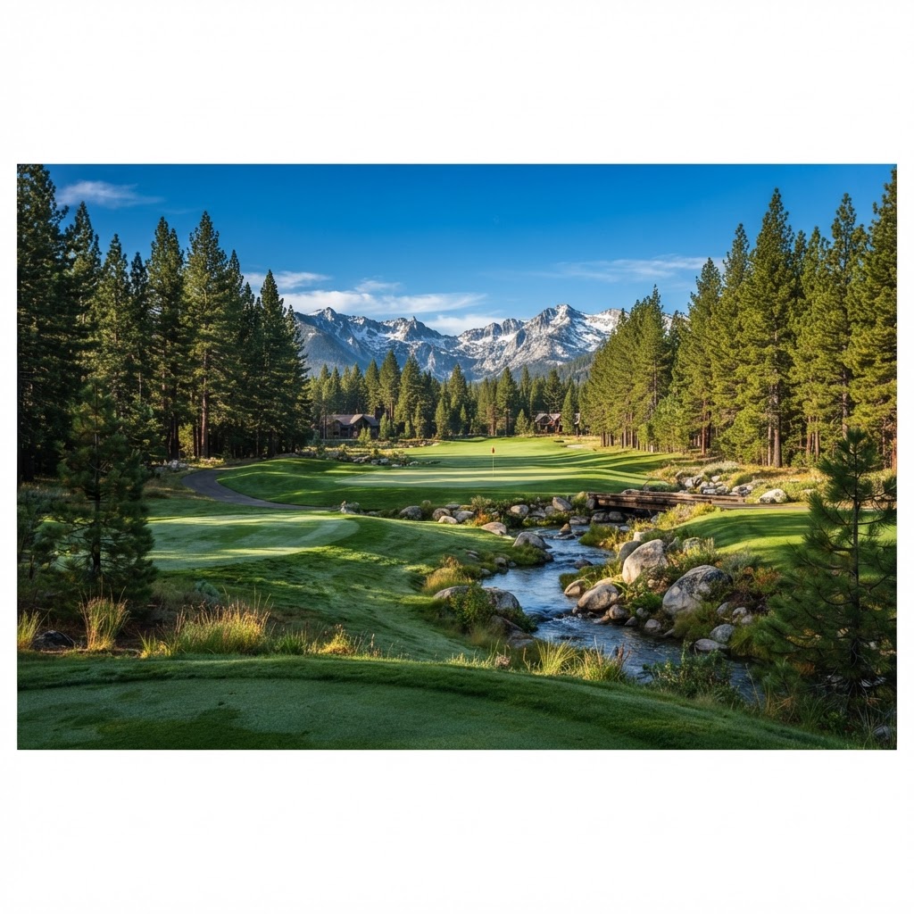 Pine-lined fairway at Incline Village Championship Course — Resort golf course in Incline Village, NV